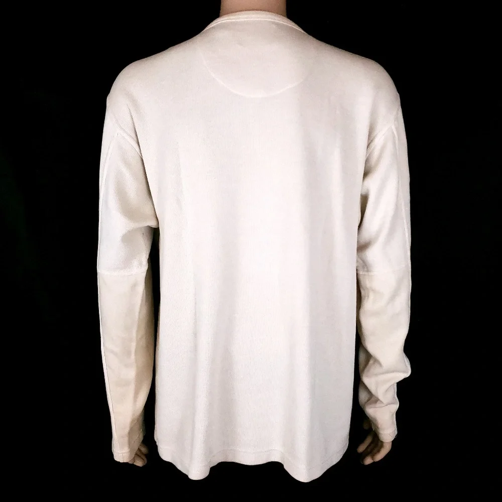 Wrangler Men Sweater V-neck Knit Long Sleeves Cream Size L - NWT